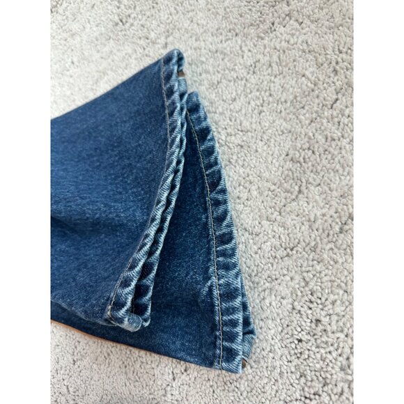 Vtg Guess USA Jeans Mens Size 34 x 33 Cotton w/ Leather Trim Piping - Picture 11 of 16